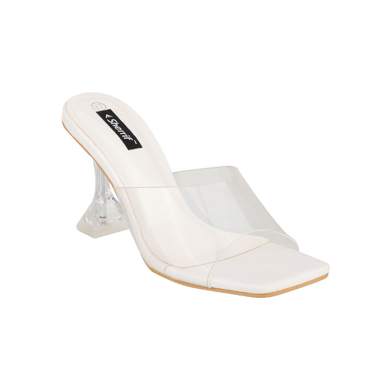 Sherrif Shoes Womens White Stiletto Heels (EURO 41)