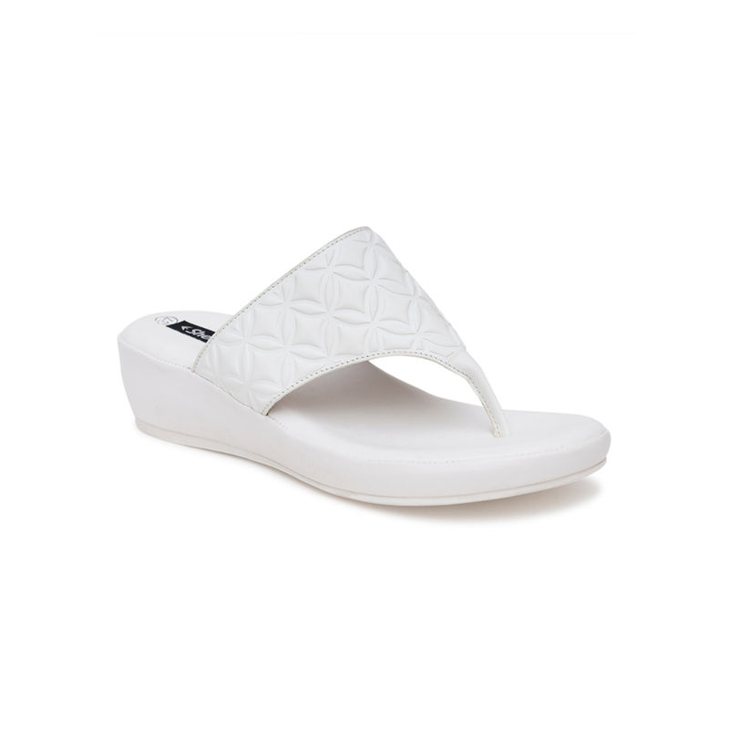 Sherrif Shoes Womens Extra Soft White Slip On Platform Sandals (EURO 38)