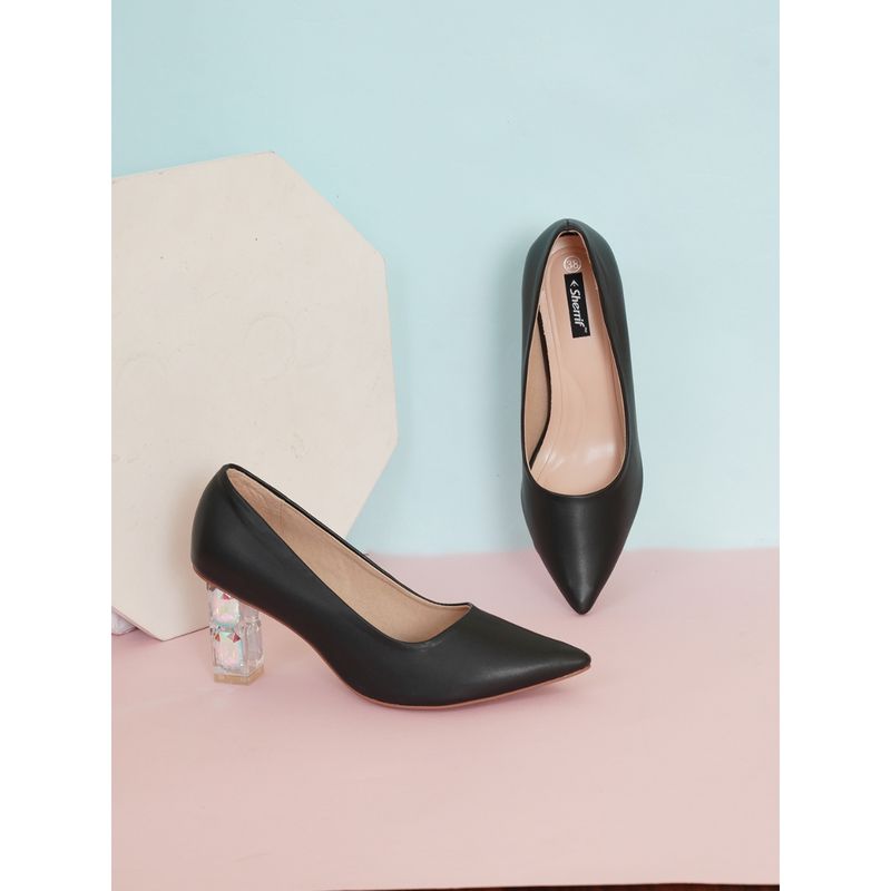 Sherrif Shoes Womens Black Block Heel Pumps Buy Sherrif Shoes Womens