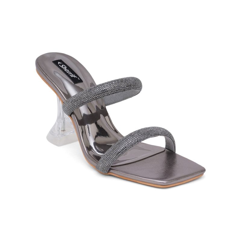 Sherrif Shoes Womens Two Strap Gun Slip On Stiletto Heel (EURO 40)