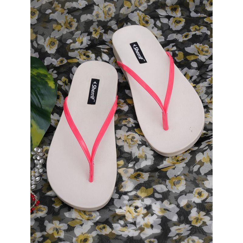 Sherrif Shoes Womens Comfortable Pink Flip-Flop (EURO 36)