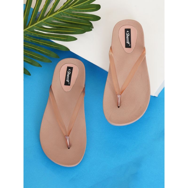 Sherrif Shoes Womens Soft Nude Flip-Flop (EURO 36)