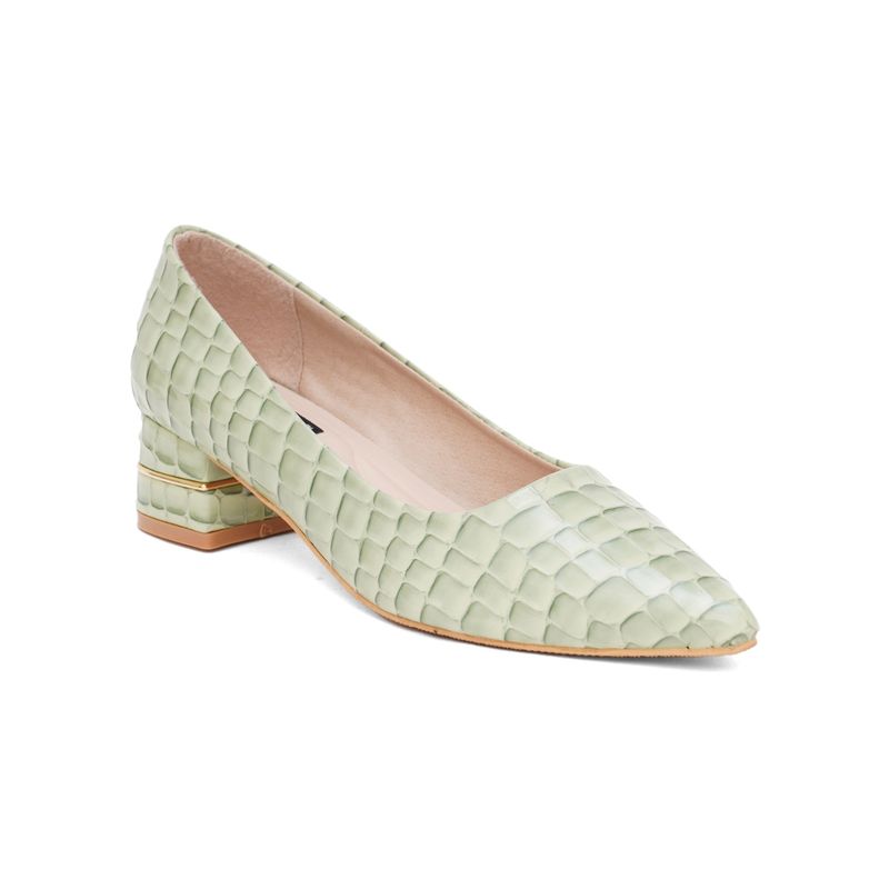 Sherrif Shoes Womens Green Block Heel Pumps (EURO 34)