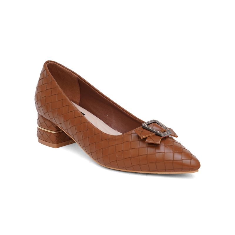 Sherrif Shoes Womens Brown Block Heel Pumps (EURO 41)