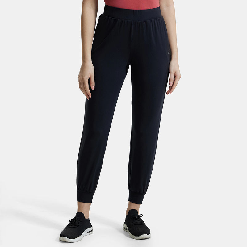 Jockey JW55 Women Tencel Lyocell Elastane Stretch Relaxed Fit Yoga Pants - Black (S)