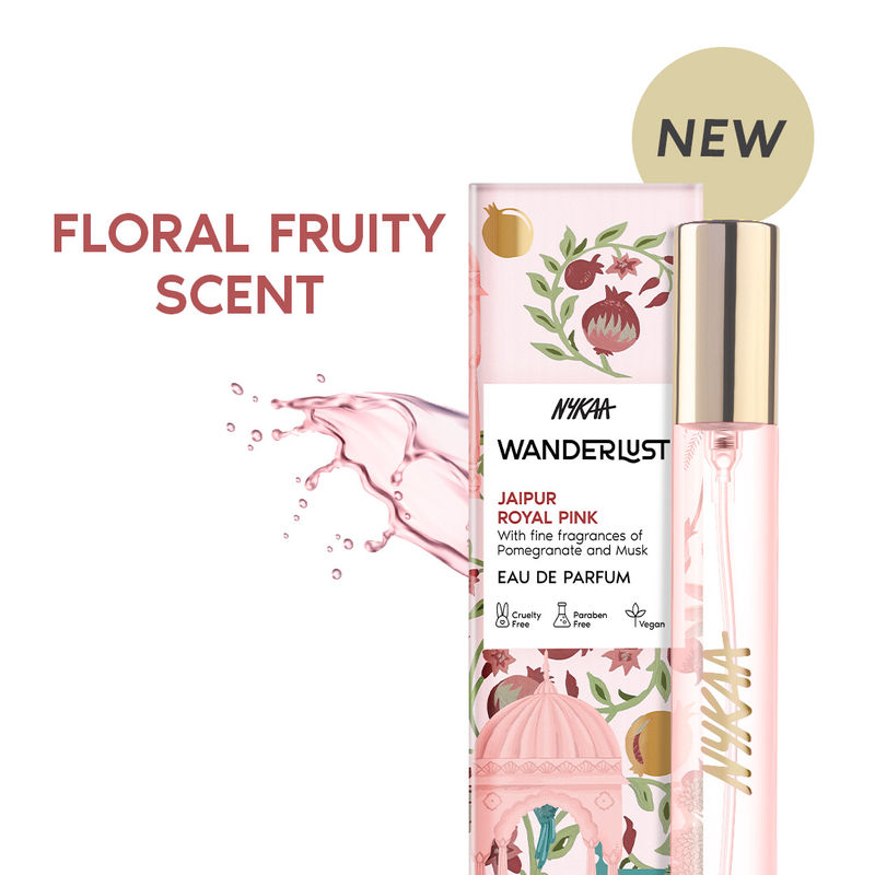 Wanderlust Jaipur Royal Pink Floral Fruity Fragrance EDP For Women- Mini Travel Size Perfume