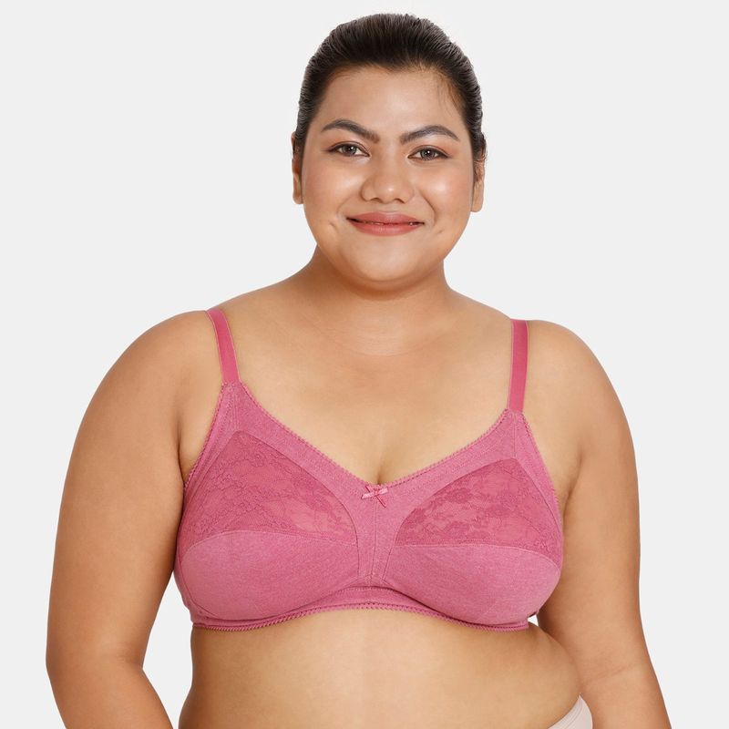 Zivame Rosaline Everyday Double Layered Non Wired Full Coverage Super Support Bra - Malaga (36D)