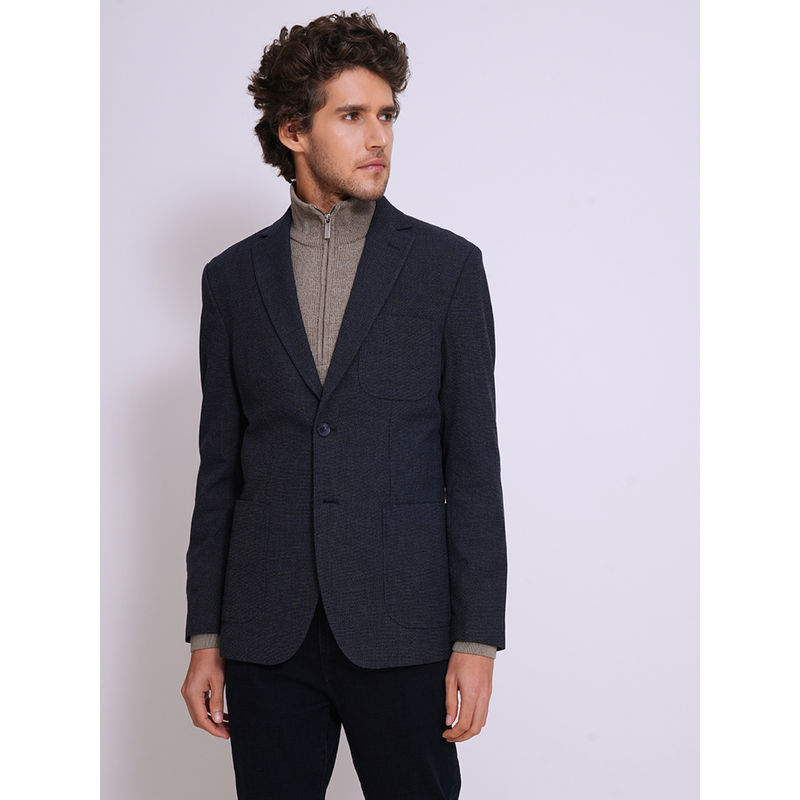 Selected Men Dark Blue Structured Tailored Blazer (46)