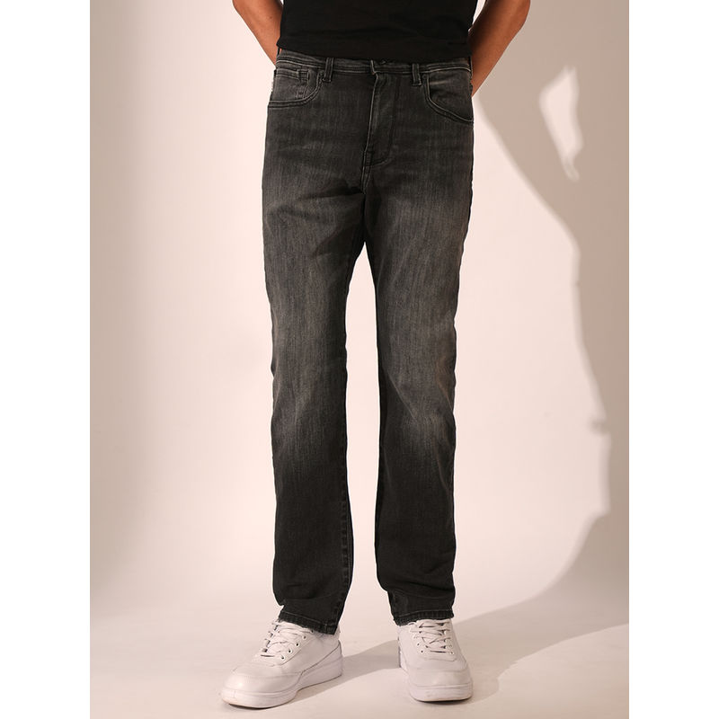 Selected Men Dark Grey Mid Rise Straight Fit Jeans (30/32)