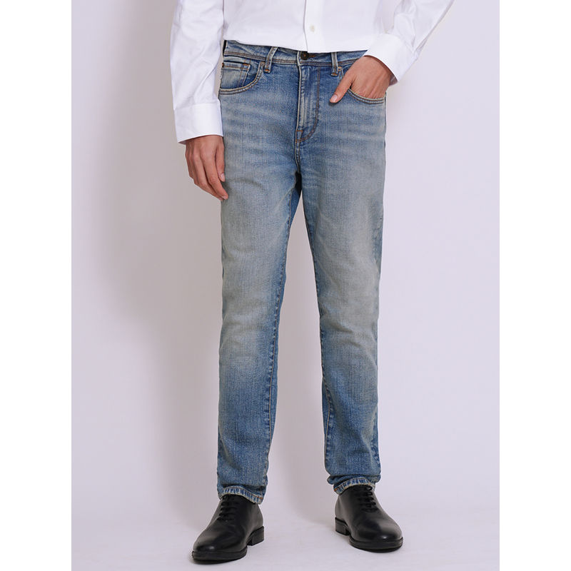 Selected Men Light Blue Mid Rise Straight Fit Jeans (30/32)