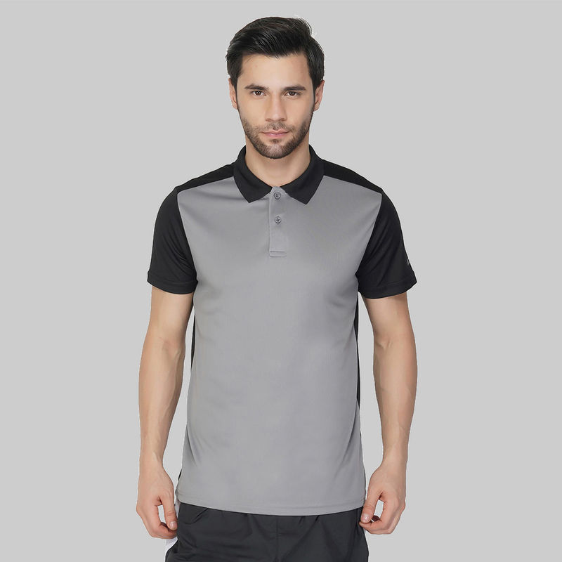 Vector X Grey Polyester Regular Fit Sports Polo T-Shirt for Men (M)