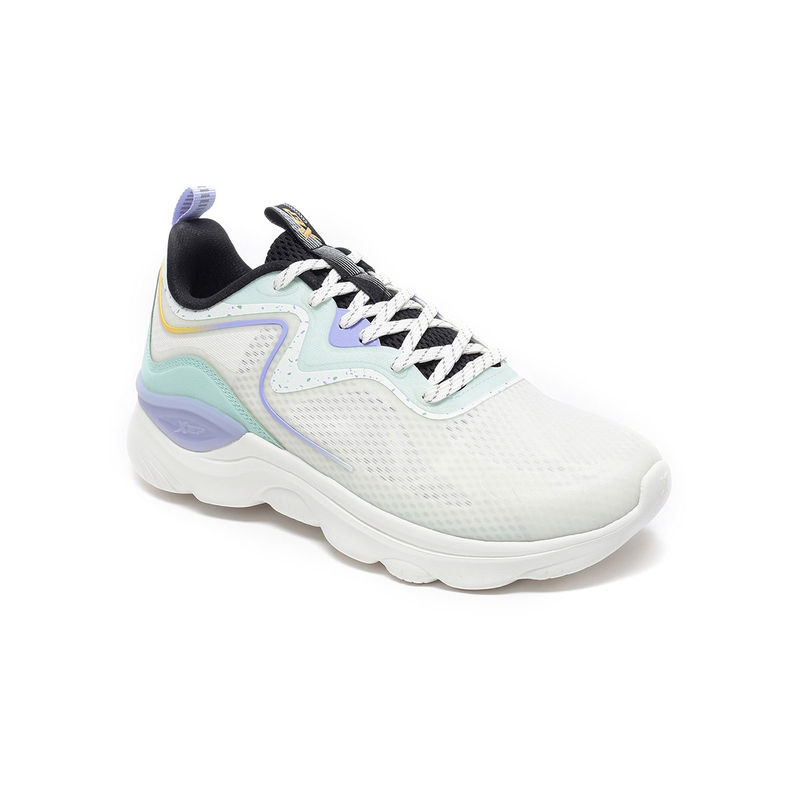 Xtep Women Colourblocked Textile White & Blue Running Shoes (UK 2.5)