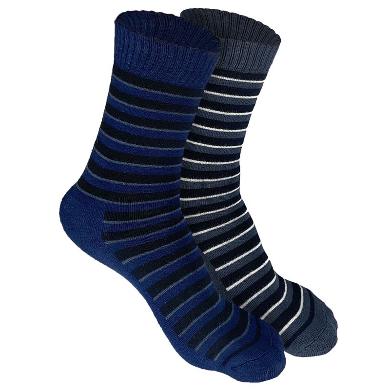 Heelium Bamboo Crew Socks for Men - 2 Pairs - Grey - Navy Blue - Odour ...