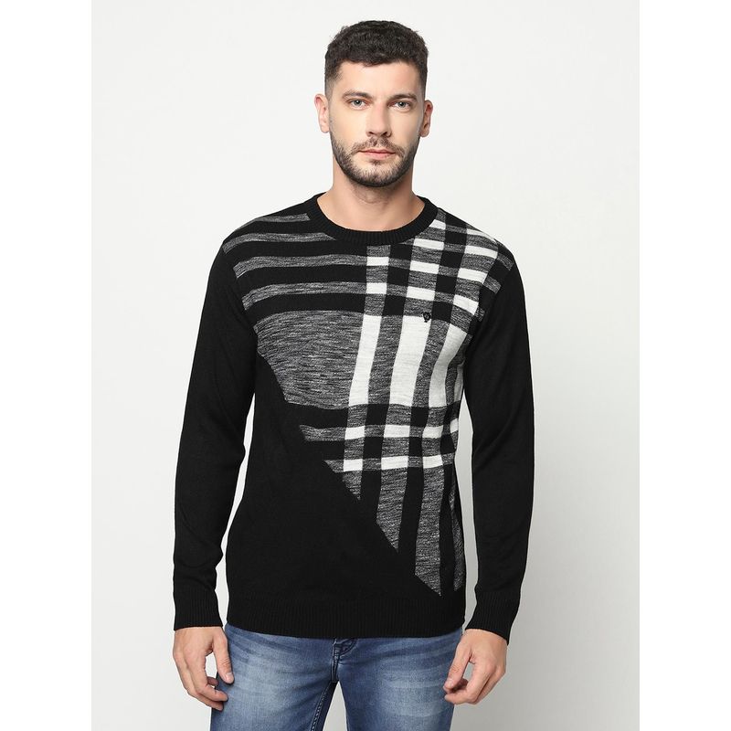 CRIMSOUNE CLUB Men Abstract Print Sweater (L) (L)