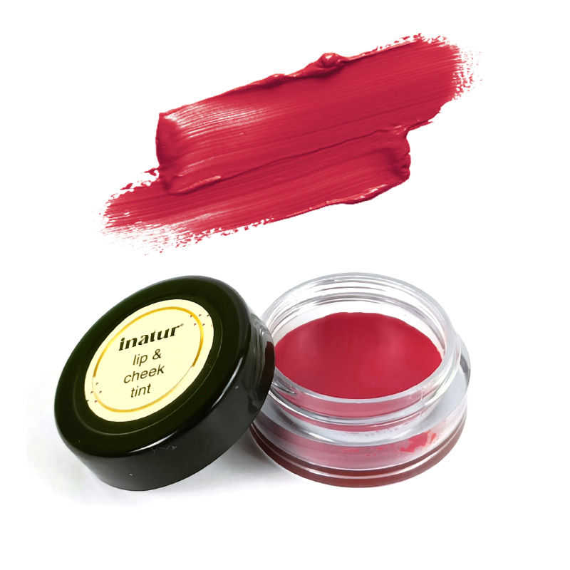inatur Lip & Cheek Tint - Peony Pink, Hydrating, Long-Lasting, With Shea Butter, Organic & Vegan