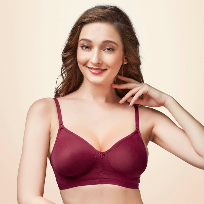Trylo Paresha Stp Women Non Wired Soft Full Cup Bra - Maroon (36C)