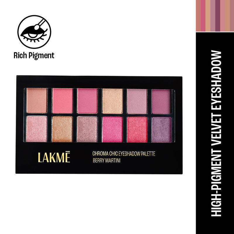 Lakme Absolute Spotlight Eye Shadow Palette, Shimmers & Mattes - Berry Martini