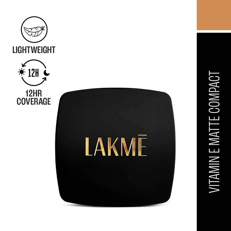 Lakme Forever Matte Compact, Smooth Finish, Lasts For 12 Hrs, Even Toned Look , Natural Cinnamon