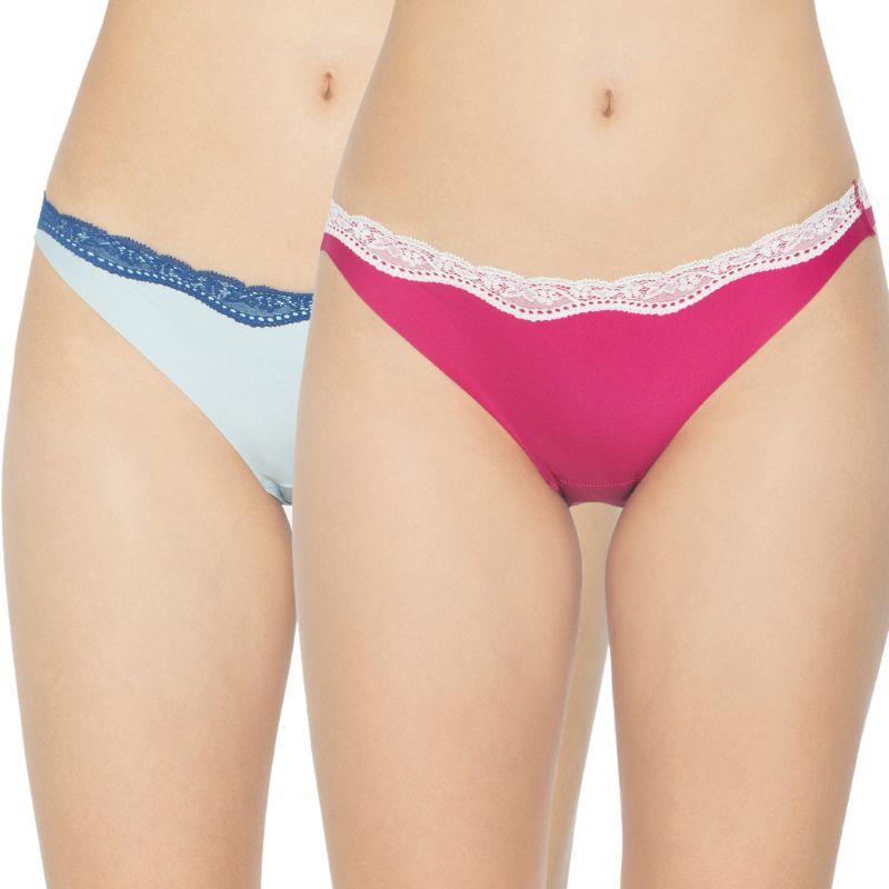 Triumph Stretty 124 Tanga Independent Everyday Lace Brief - Pack of 2 - Multi-Color (S)