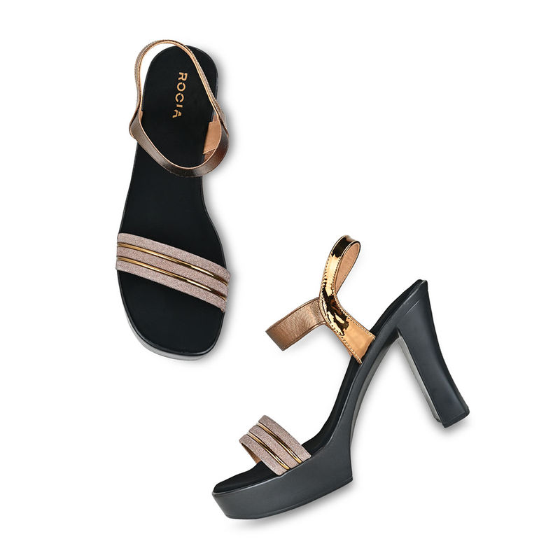 ROCIA Regal Antique Gold Women High Heels (EURO 39)