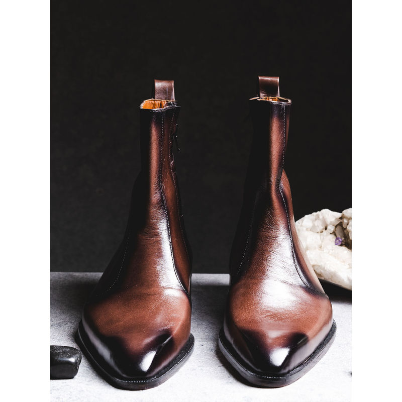 Kavith Sainaani Brown Two Tone Patent Boots (Pack of 2) (UK 5)