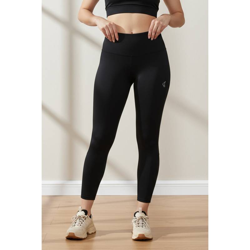 Zivame All Day Performance Quick Dry Gym Black Leggings (L)