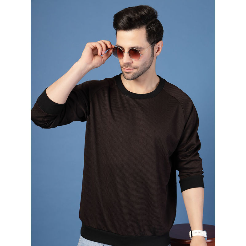 RIGO Men Dark Brown Waffle Sweatshirt (L)