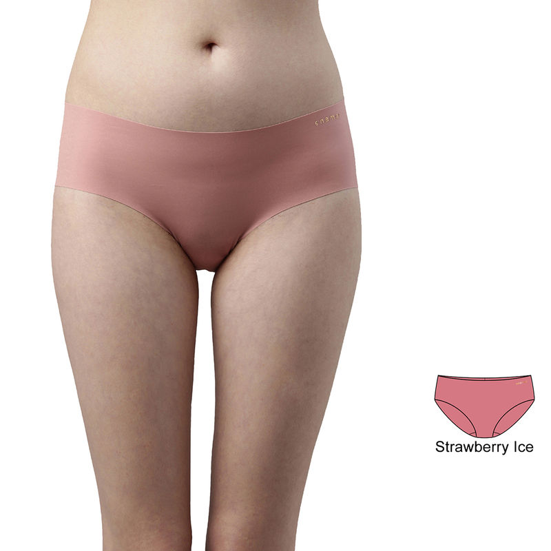 Buy Enamor Women's Quick Dry Full Coverage & Mid Waist Hipster Panties -  Red online