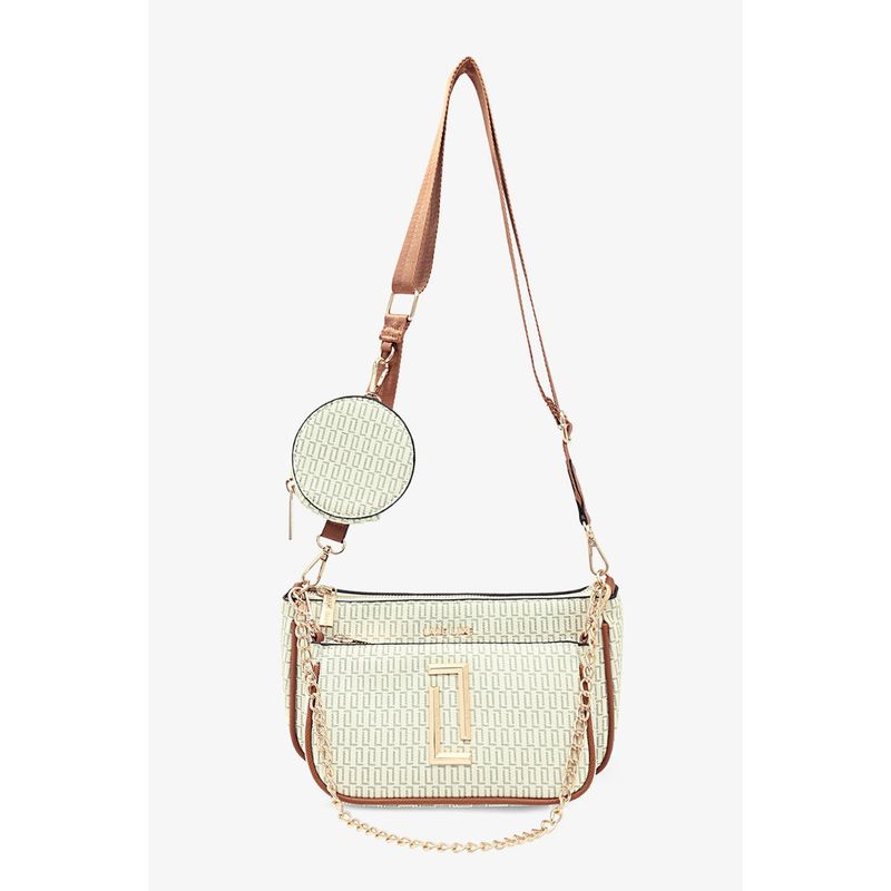Buy Lavie Luxe Women S Monogram Chunk24 Small Sling Bag Off White Set Of 2 Online