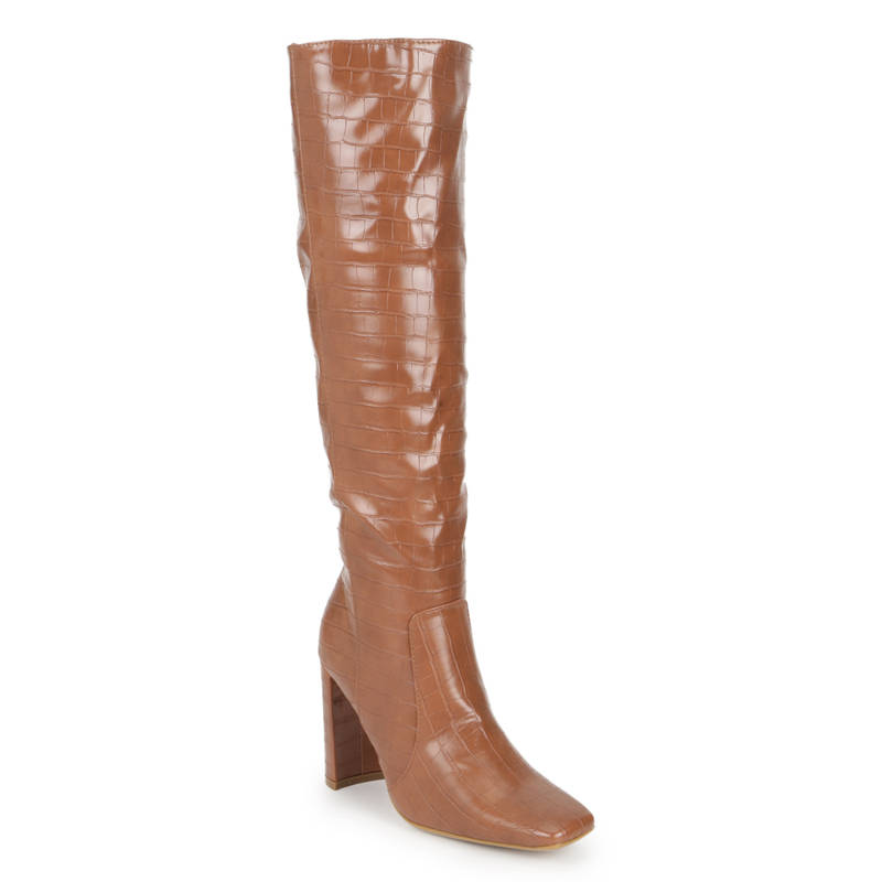 Truffle Collection Tan Animal Print Boots (UK 3)