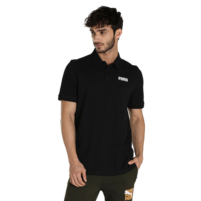 Puma ESS Pique Mens Black Casual Polo T-Shirt (S)