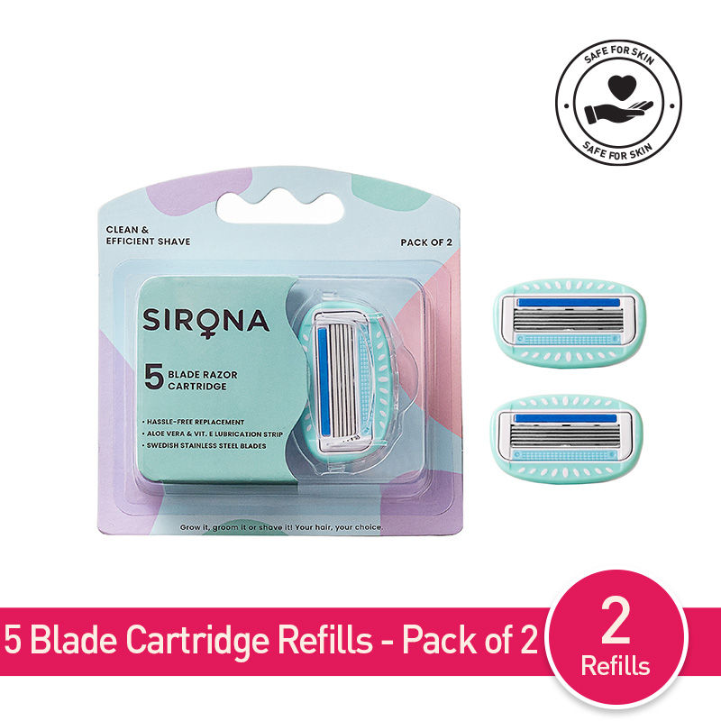 Sirona Pack of 2 Reusable 5 Blade Cartridge Refills/Blades for Women Razors Buy Sirona Pack of