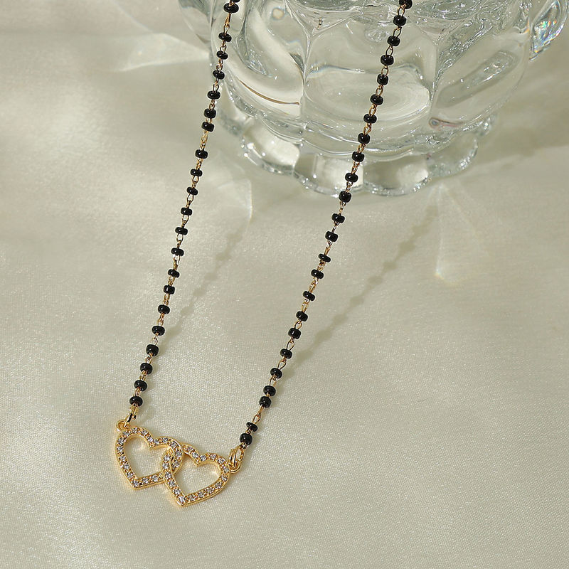 Buy Pipa Bella by Nykaa Fashion Gold Plated CZ Double Heart