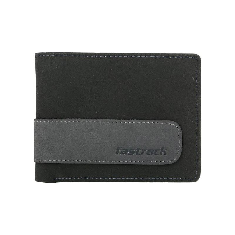 Buy Fastrack Blue Self Design Genuine Leather Wallet Online