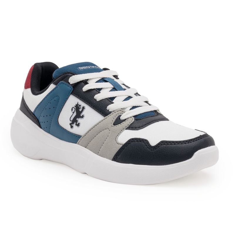 Red Tape Mens Solid White & Black Sneakers (UK 6)