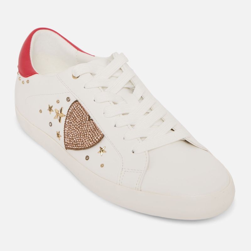 Aldo Chaus Embellished White Sneakers (UK 2)