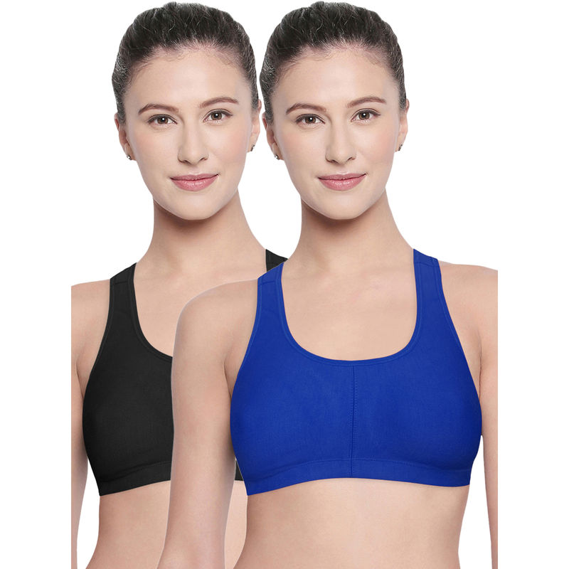 Bodycare Racerback Solid Color Pack of 2 Sports Bra-E1612 - Multi-Color (32B)