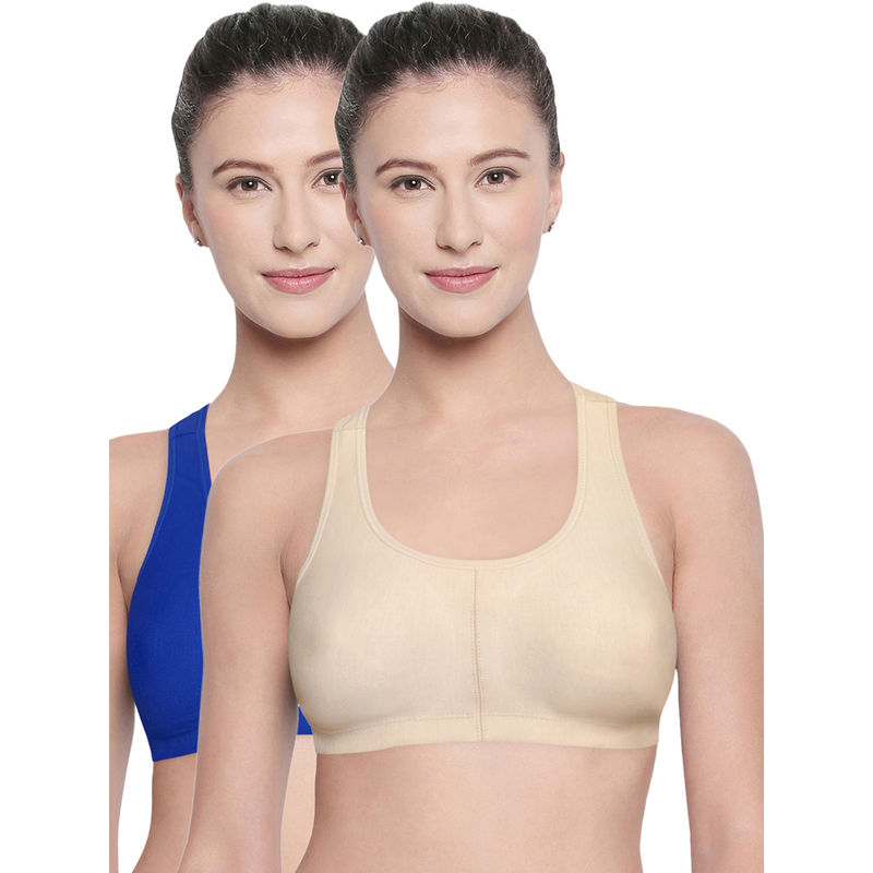 Bodycare Racerback Solid Color Pack of 2 Sports Bra-E1612 - Multi-Color (38B)