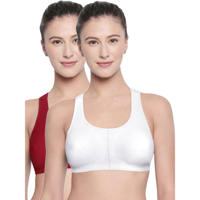 Bodycare Racerback Solid Color Pack of 2 Sports Bra-E1612 - Multi-Color (32B)