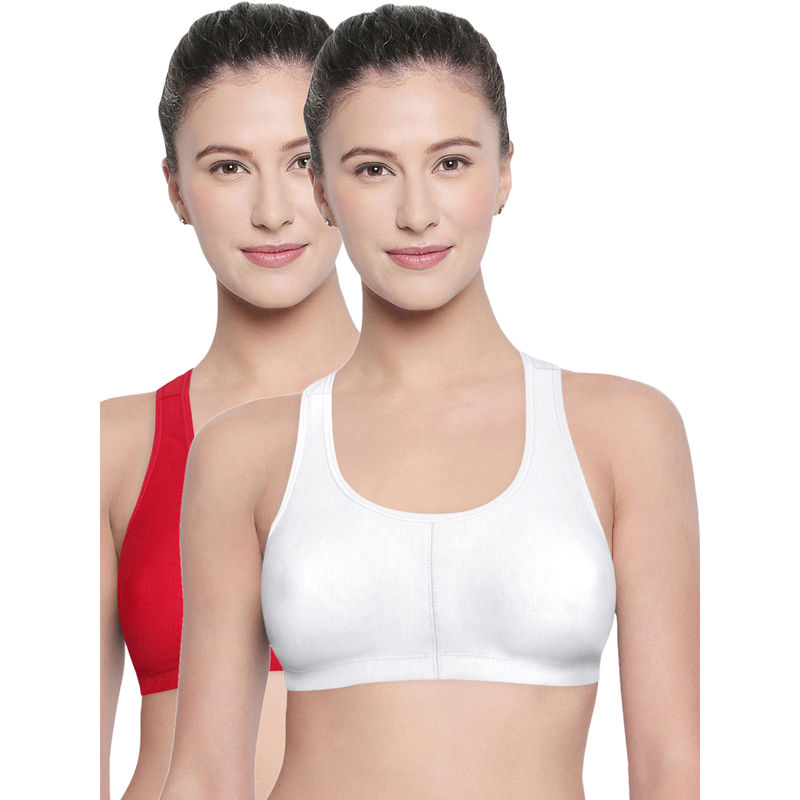 Bodycare Racerback Solid Color Pack of 2 Sports Bra-E1612 - Multi-Color (40B)