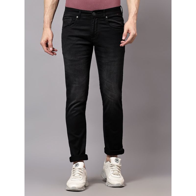 Cantabil Men Black Light Fade Stretchable Jeans (34)