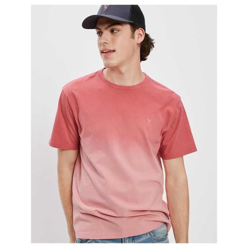 American Eagle Men Red Super Soft Ombre T-Shirt (M)