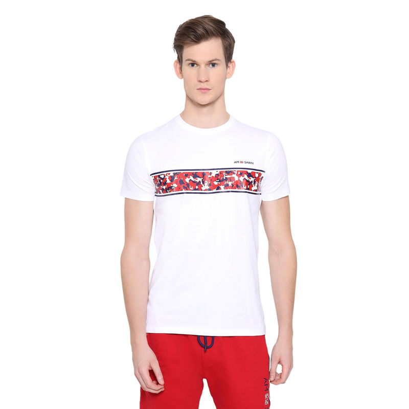 AM SWAN Mens Graphic White-CAMO 1 T-Shirt (S)