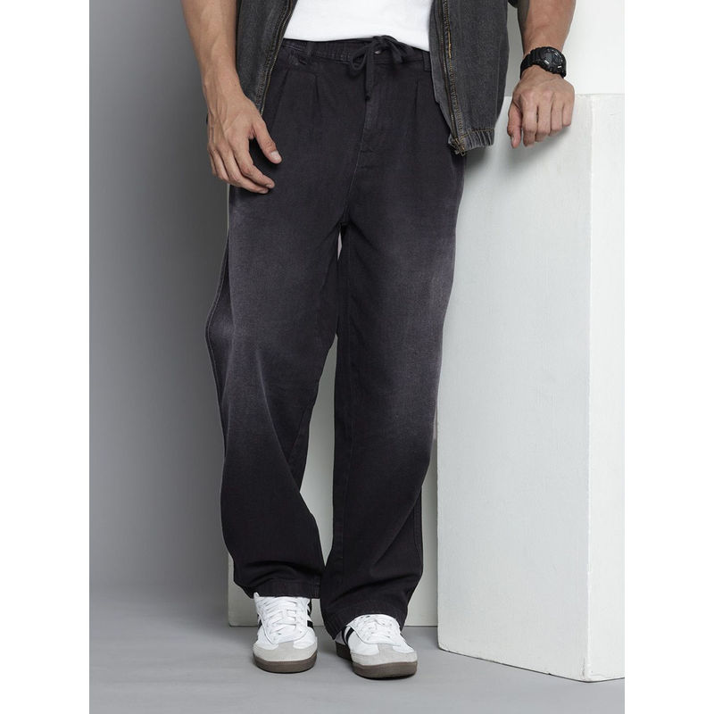 The Indian Garage Co Men's Relaxed Fit Solid Mid Rise Jeans (32)