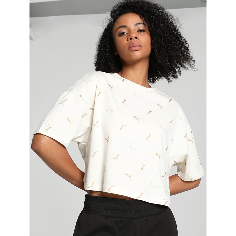Puma Classic Graphics Women's White T-Shirt (XL)