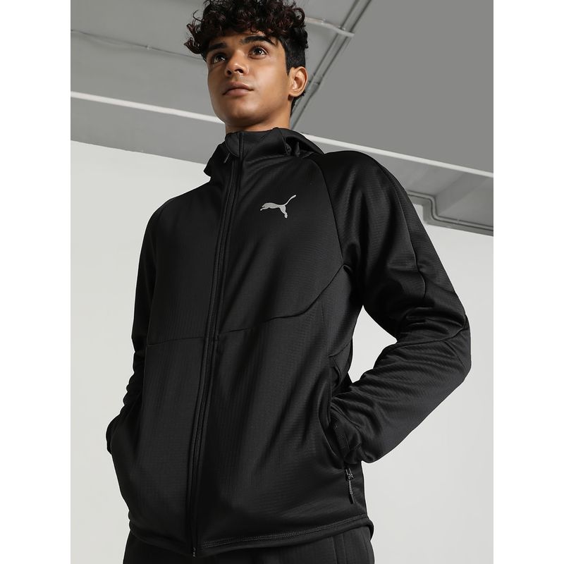 Puma Evo Stripe Full-Zip Men's Black Hooded Jacket (S)