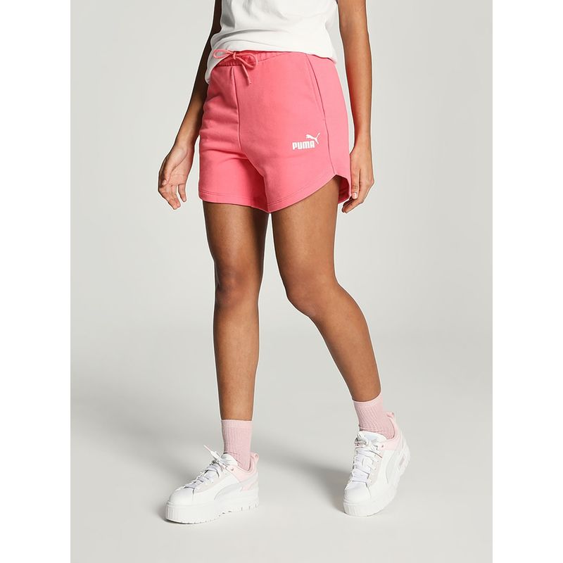 Puma Essentials High Waist Women's Pink Shorts (XL)