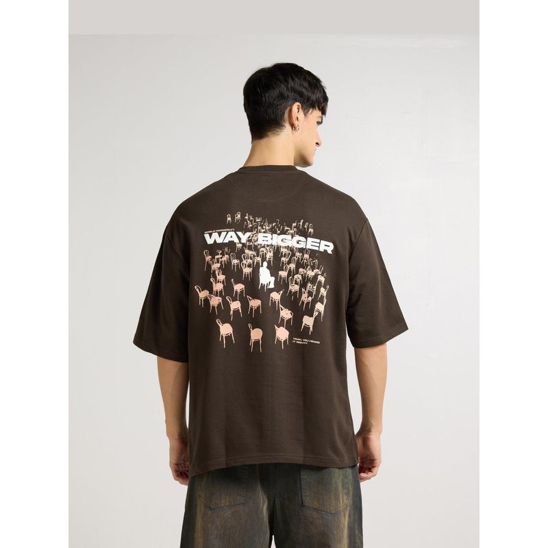 Weezy Premium Chocolate Brown Way Bigger Oversized T-Shirt (L)