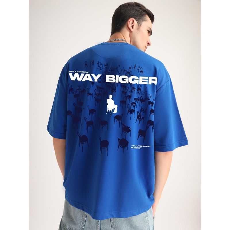 Weezy Premium Royal Blue Way Bigger Oversized T-Shirt (S)