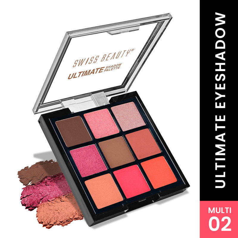 Swiss Beauty Ultimate 9 Pigmented Colors Eyeshadow Palette - Shade 02